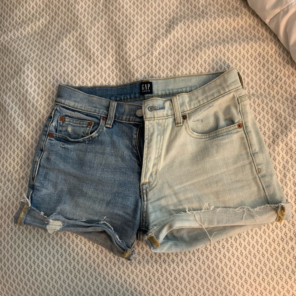 two toned jean shorts (revice denim look alike)